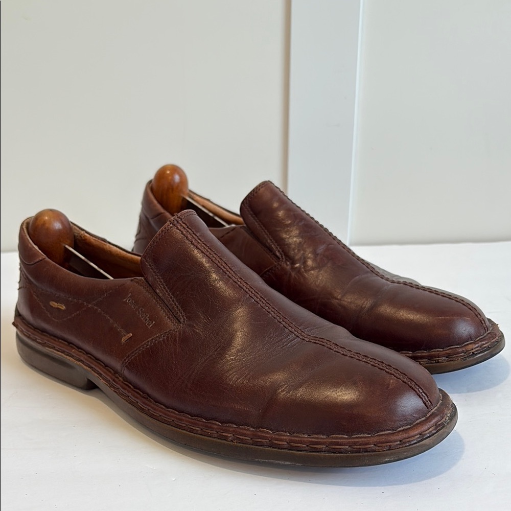 Josef Seibel Brown Leather Slip-On Loafer